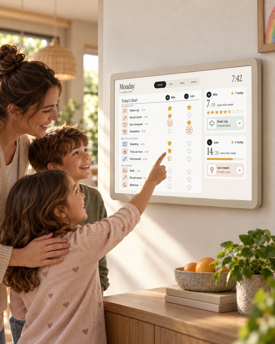 A family looks at the TIMI star chart